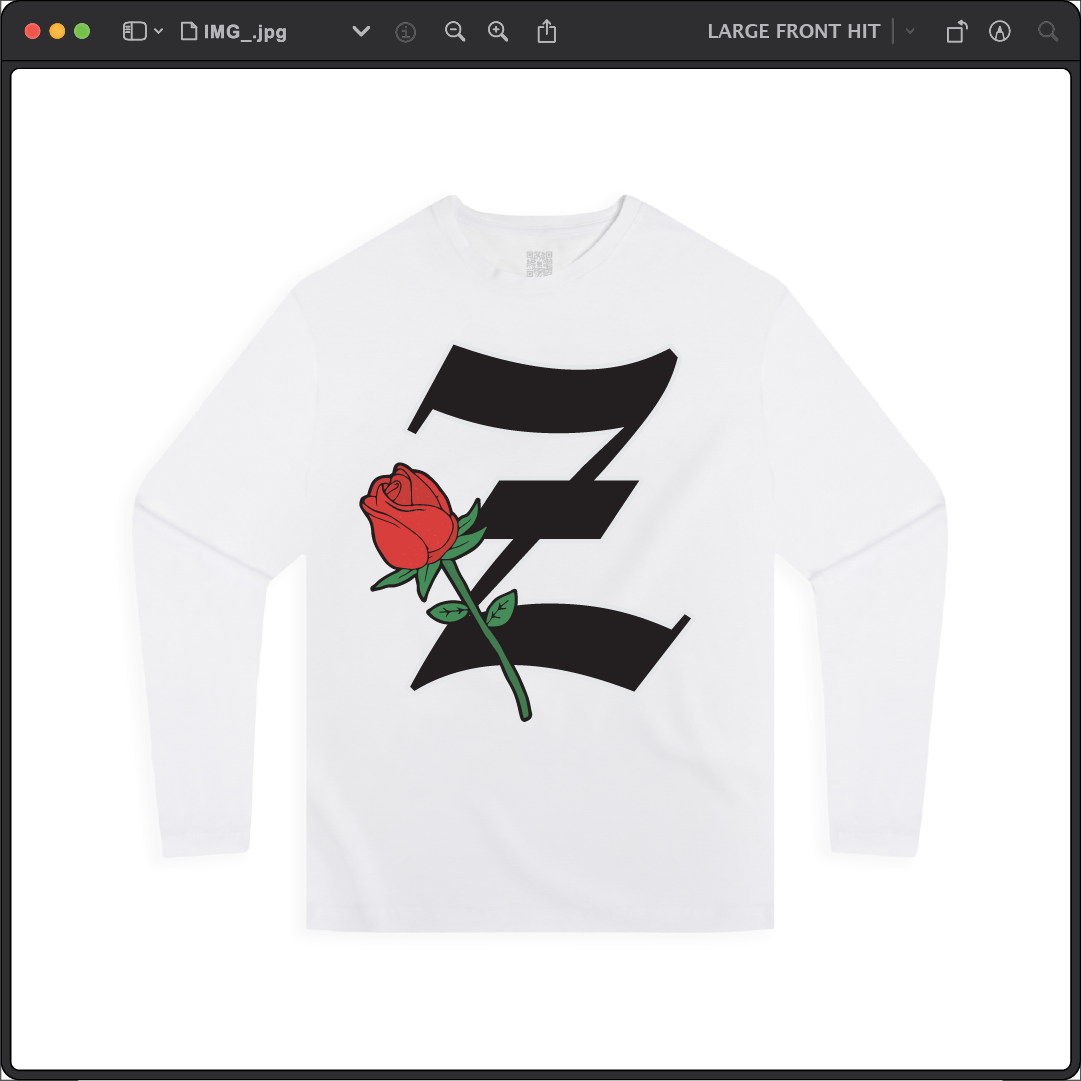 Z_DROPPED - Mens, Unisex - White - Z_ROSE Long Sleeve. - By: Z