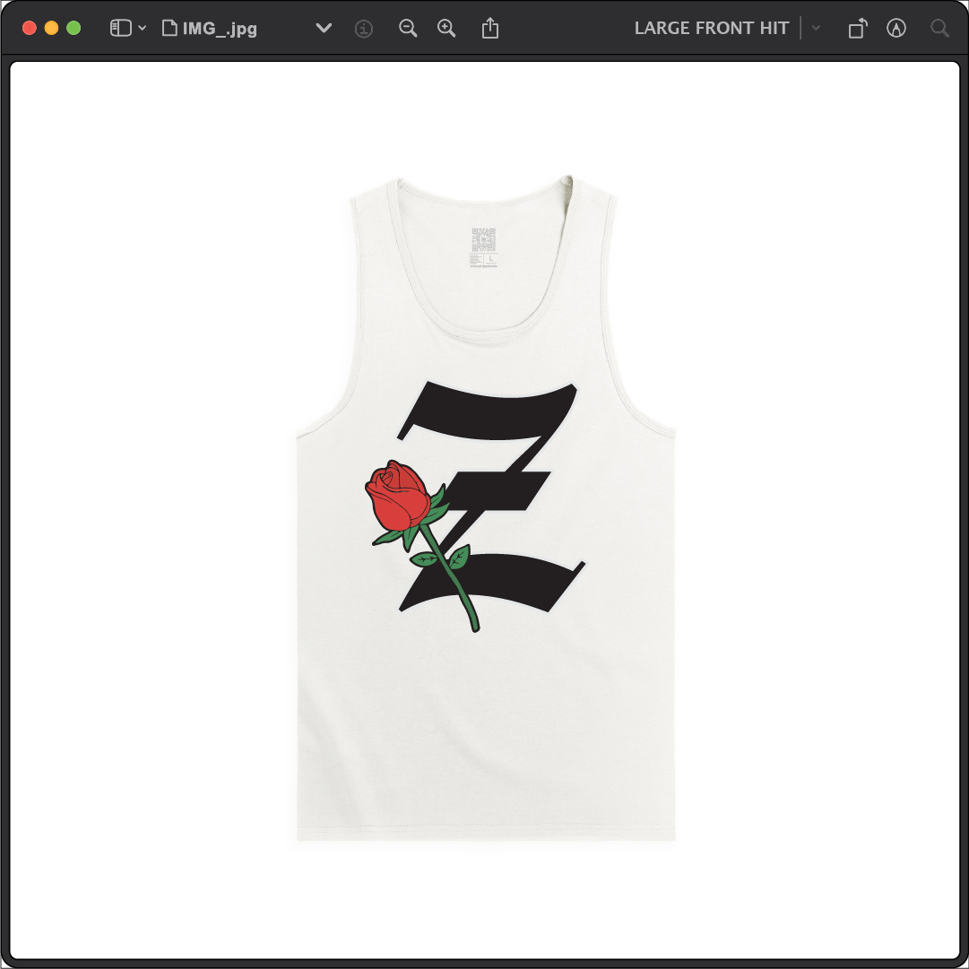 Z_DROPPED - Mens, Unisex - White - Z_ROSE Tank Top. - By: Z