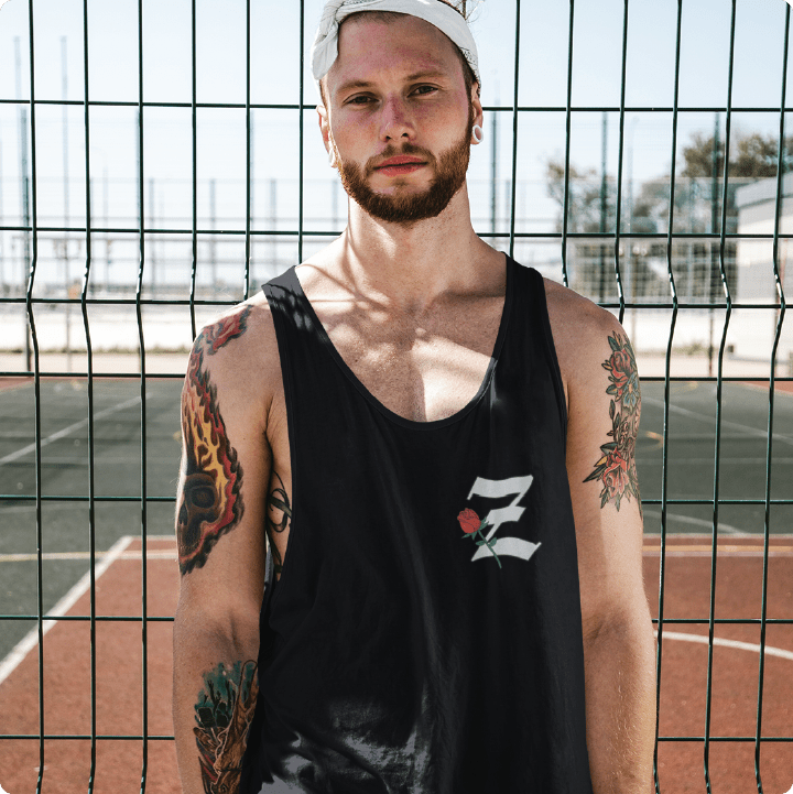 Z_DROPPED - Mens, Unisex - Black - Z_ROSE Tank Top. - By: Z