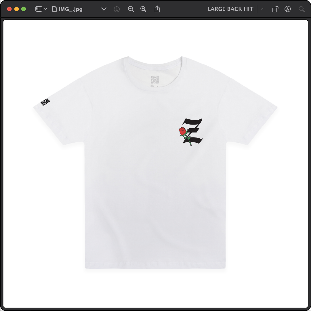 Z_DROPPED - Mens, Unisex - White - Z_ROSE Tee. - By: Z