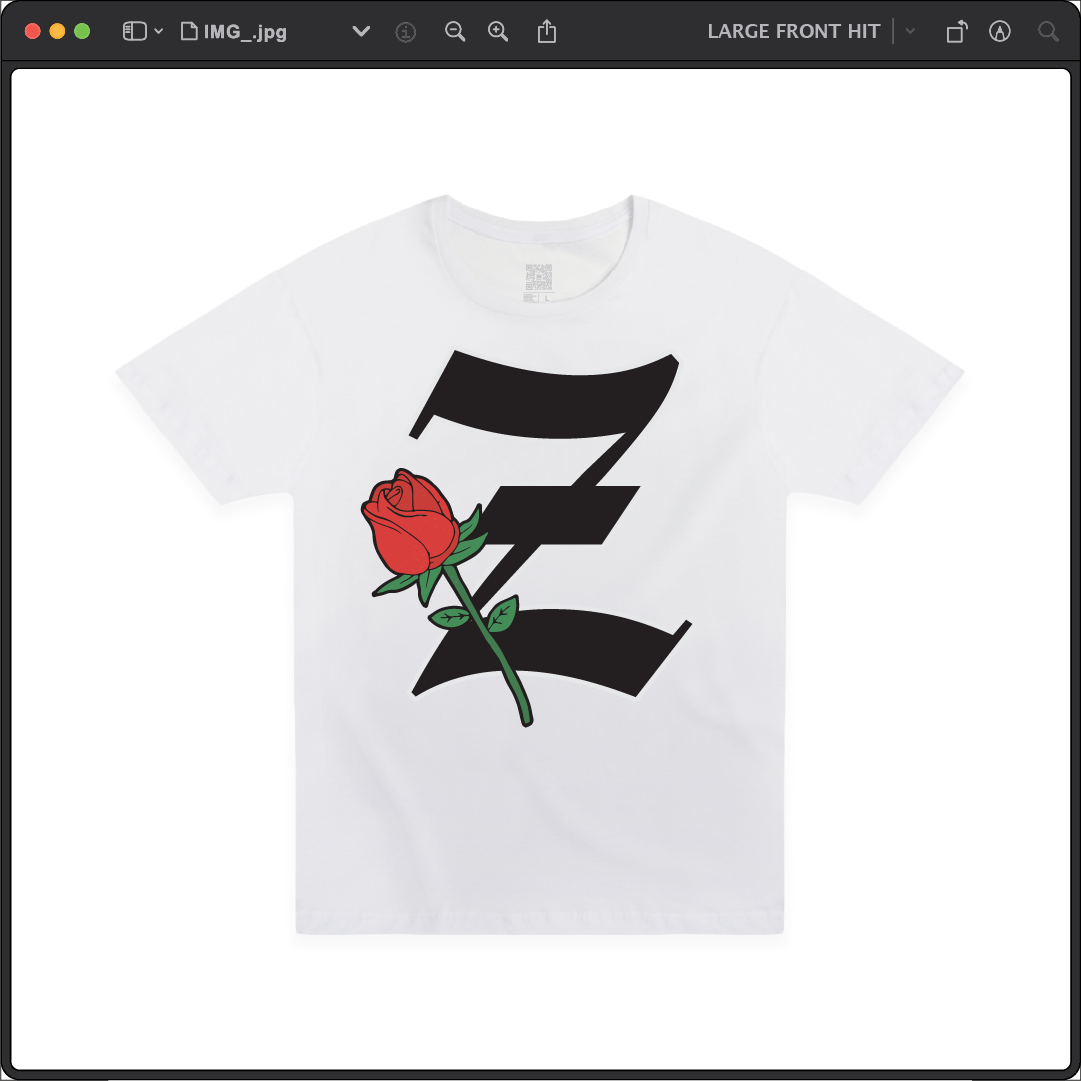 Z_DROPPED - Mens, Unisex - White - Z_ROSE Tee. - By: Z