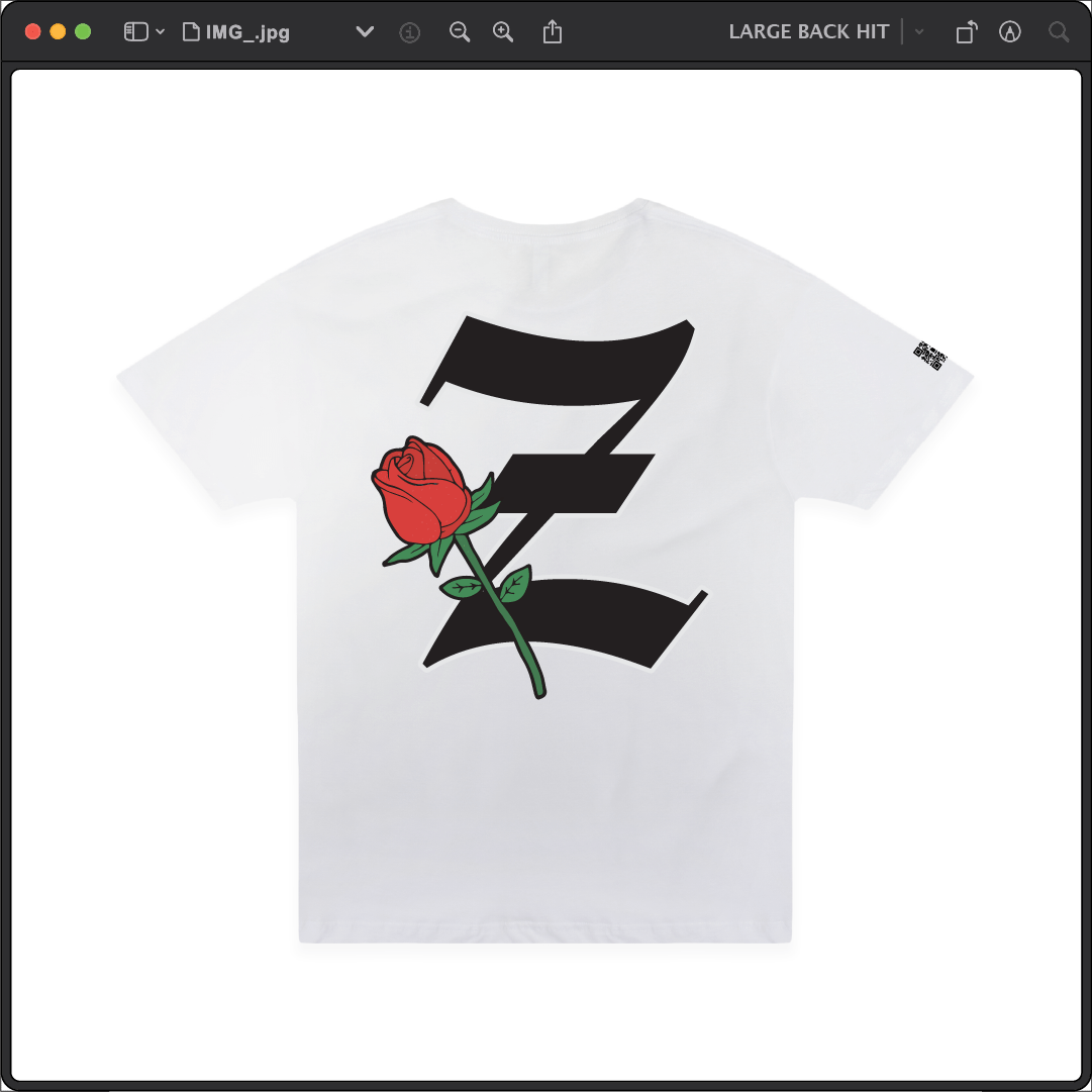 Z_DROPPED - Mens, Unisex - White - Z_ROSE Tee. - By: Z