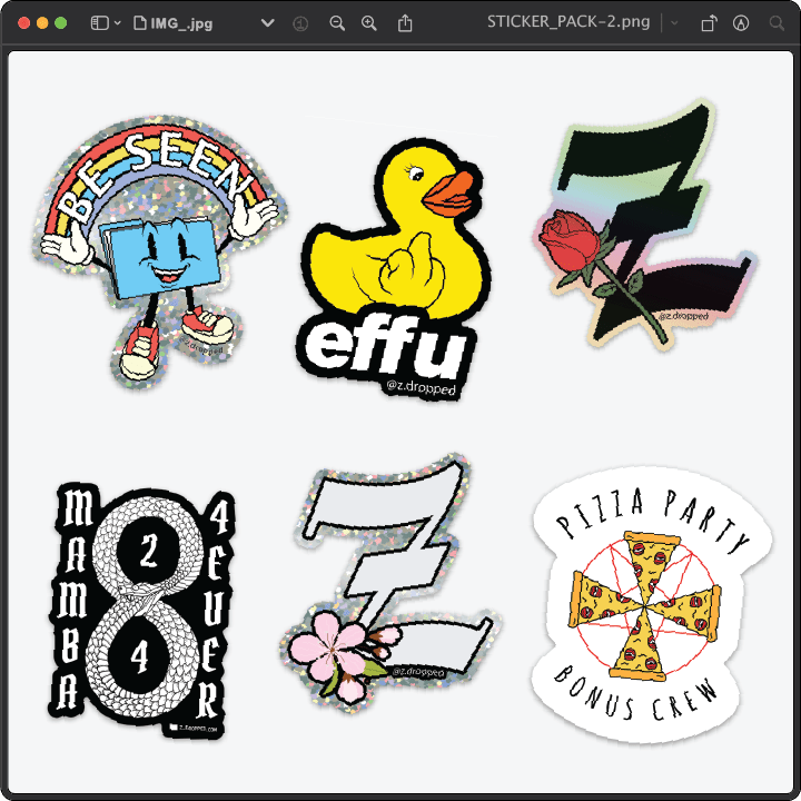 Z_DROPPED - Mens, Unisex, Women - Z_STICKER PACK (Random Assortment) - By: Z